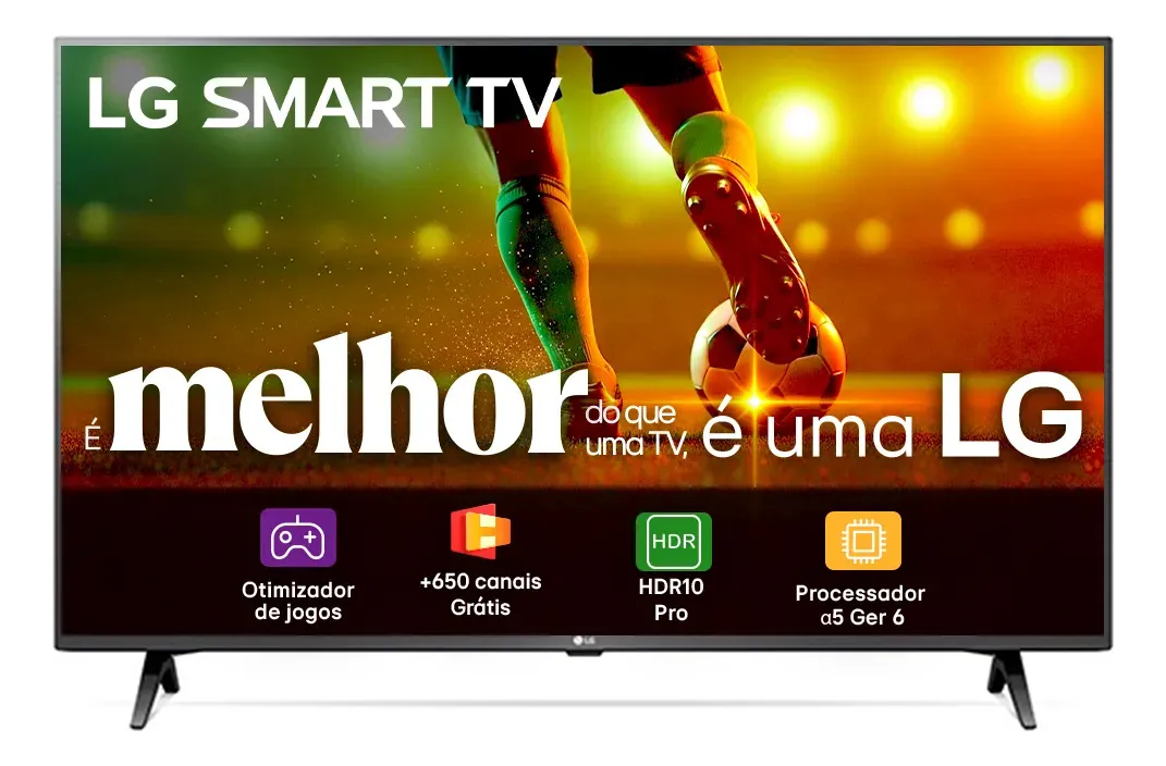 Smart TV LG 43"Full HD, Processador A5 Ger6, AI, Alexa e webOS 23 - 43LR6700PSA